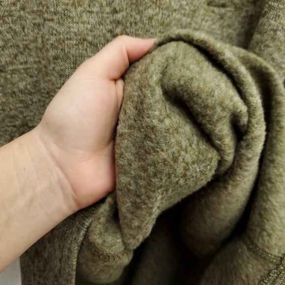 EDDIE BAUER Men's Olive Green Fleece Pullover 3/4 Zip Popover Jacket - Picture 6 of 10